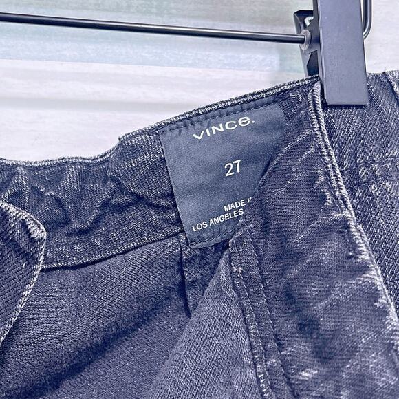 VINCE Slouchy Drawstring Slim Jeans Black 100% Cotton Japanese Denim Womens 27 - Picture 5 of 7
